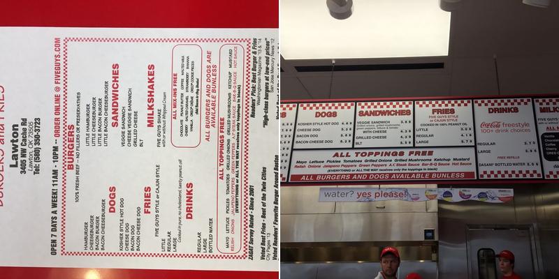 Five Guys Menu