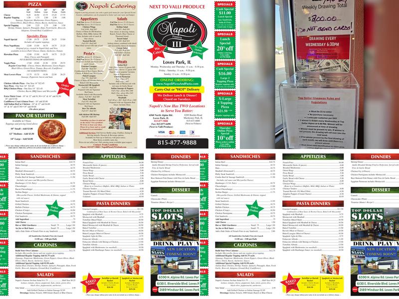 Top Dollar Slots Alpine Menu