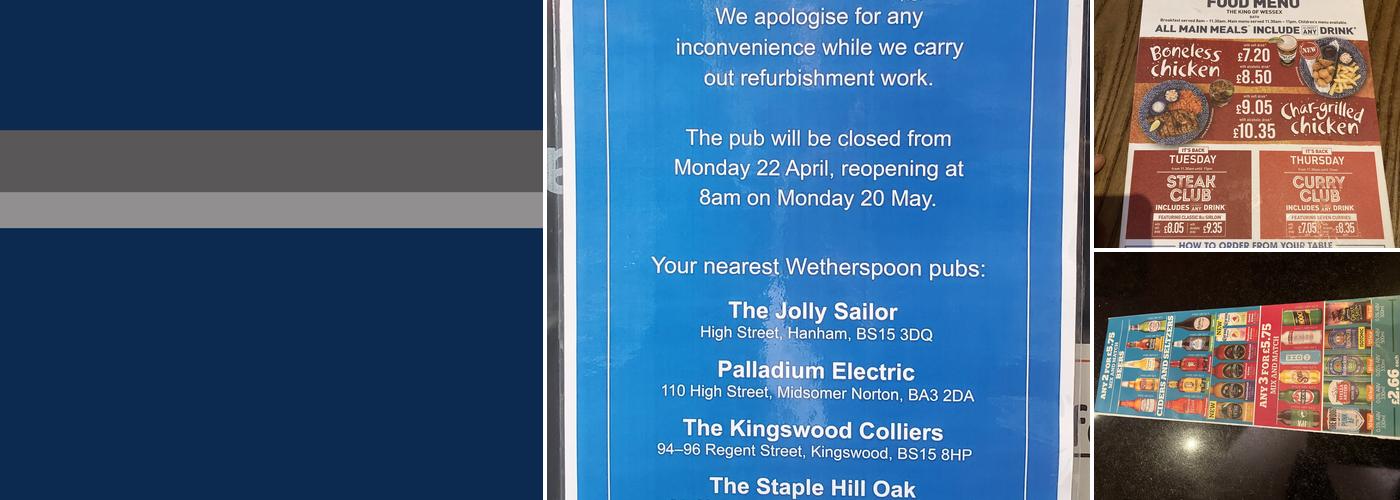 The King of Wessex Menu