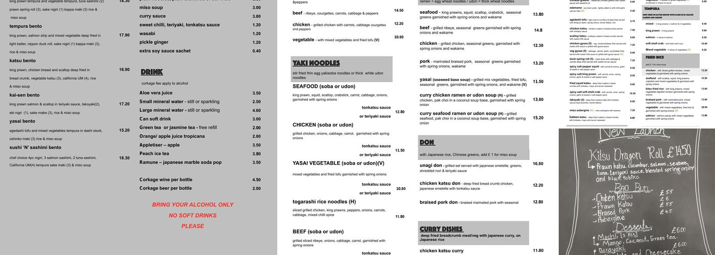 Kitsu Sushi & Noodle Bar Menu