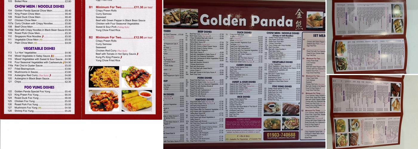 Golden Panda Menu