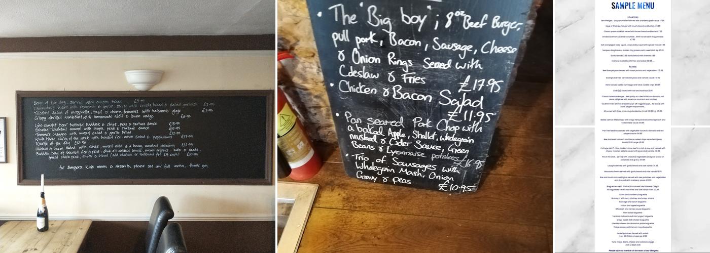 The White Horse Menu