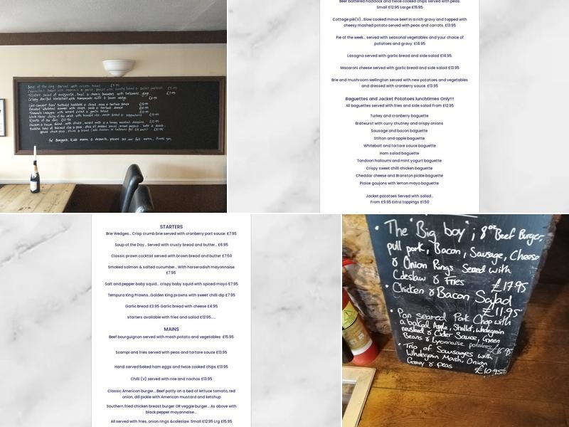 The White Horse Menu