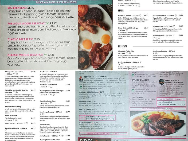 Calder and Hops Menu