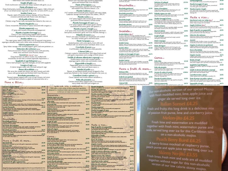 Pesto at Cabbage Hall Menu