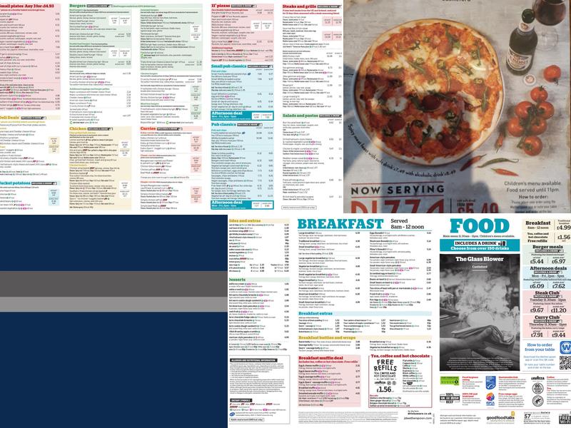 The Glass Blower Menu