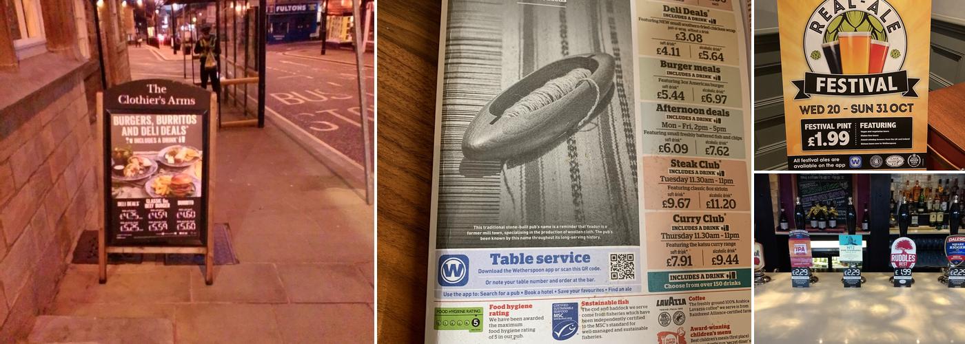 The Clothier's Arms - JD Wetherspoon Menu