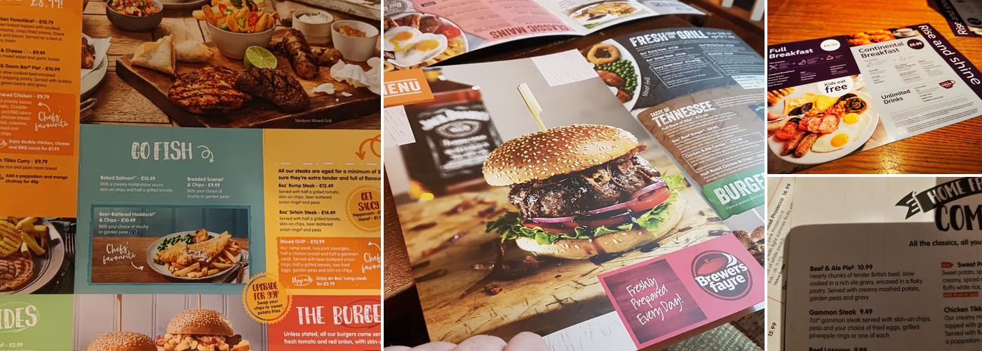 Yeadon Way Brewers Fayre Menu