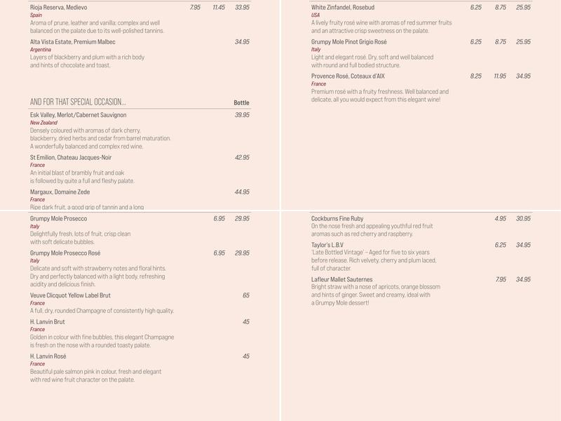 The Inn On The Green Menu