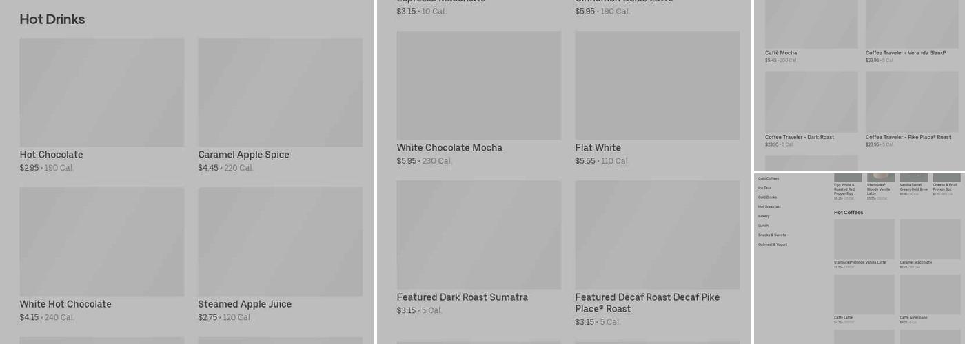 Starbucks Coffee Company Menu