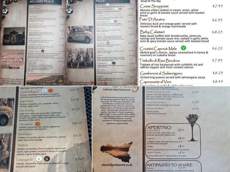 Sicily Restaurant Menu