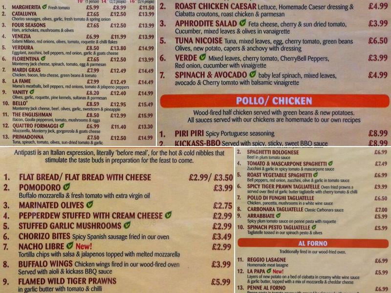 Firebellys (Pizza shop delivery 4 miles) Menu