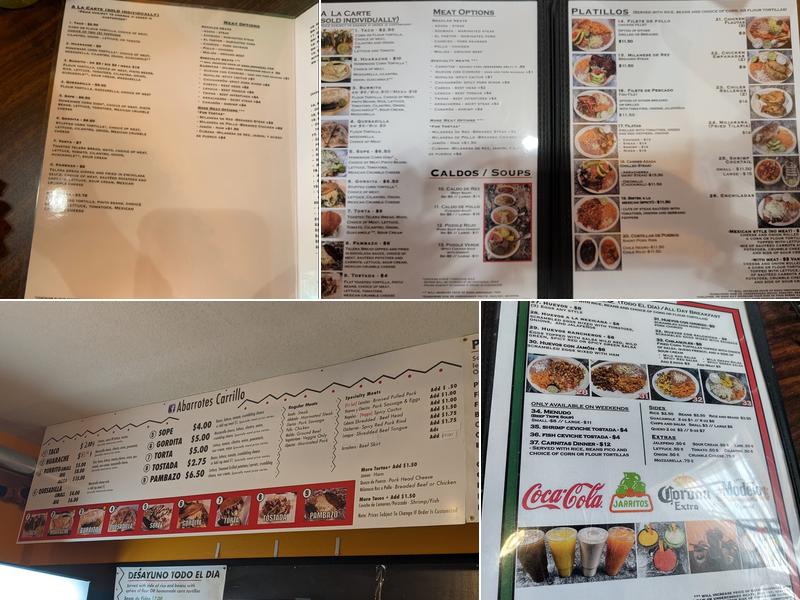 Abarrotes Carrillo Menu