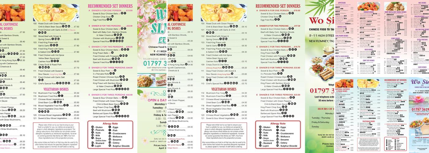 Wo Sing Chinese Take Away Menu