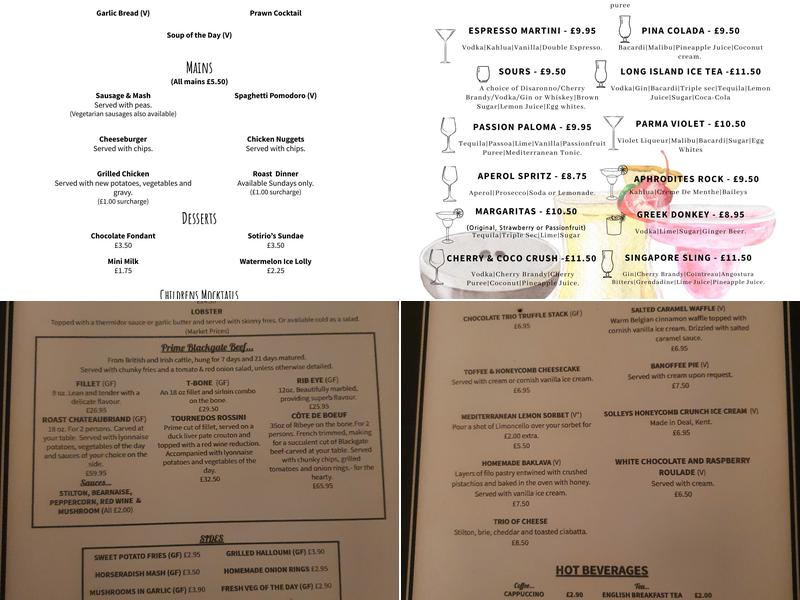 Sotirios Bar & Restaurant Menu