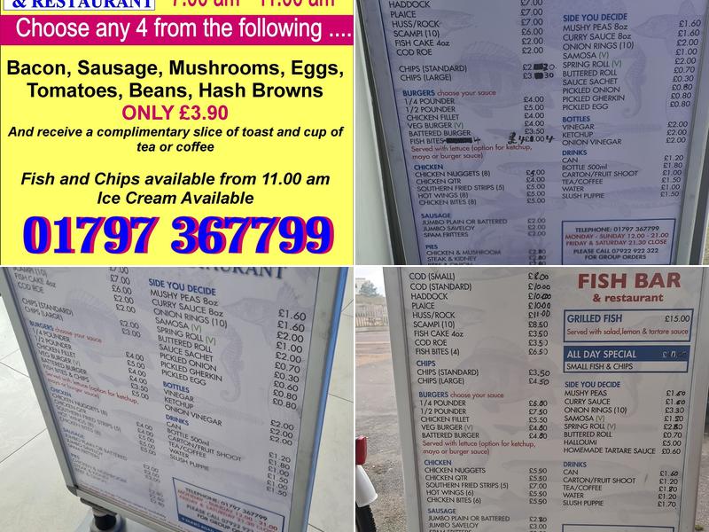 Greatstone Fish Bar & restaurant Menu
