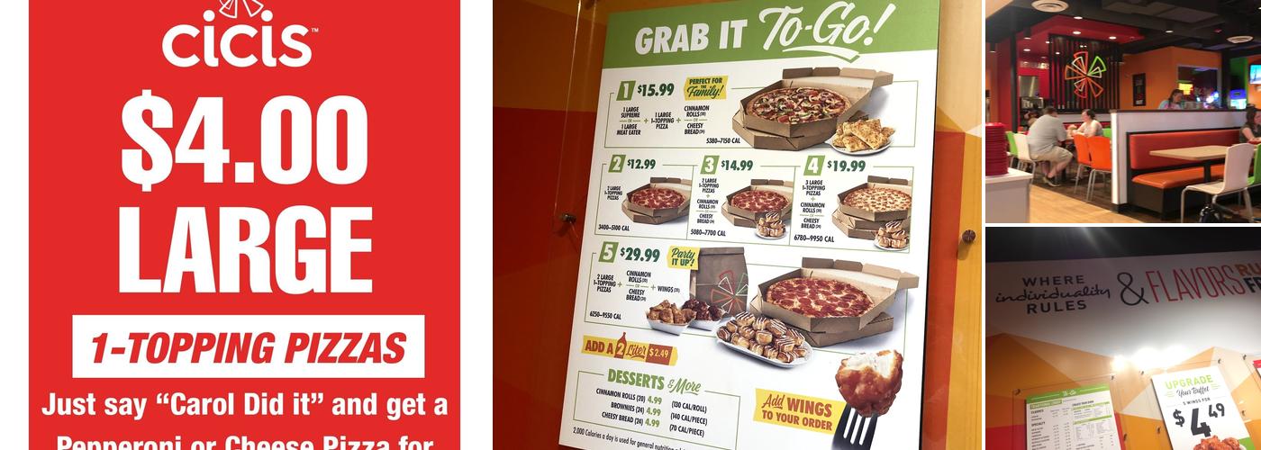 Cicis Pizza Menu