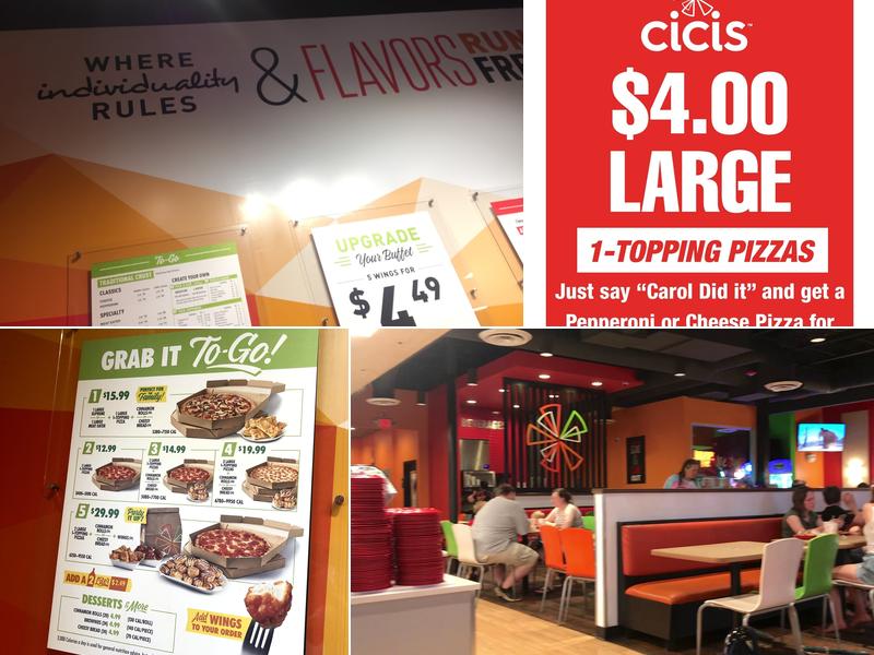 Cicis Pizza Menu