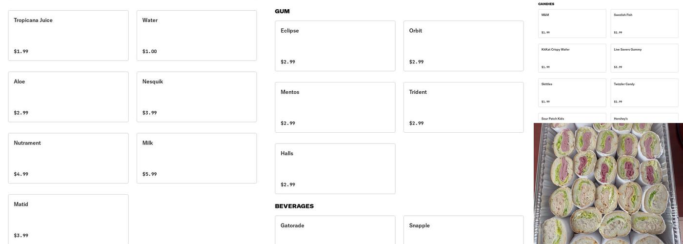 Peekskill Gourmet Deli Menu