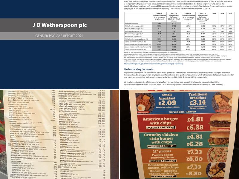The Half Moon - JD Wetherspoon Menu