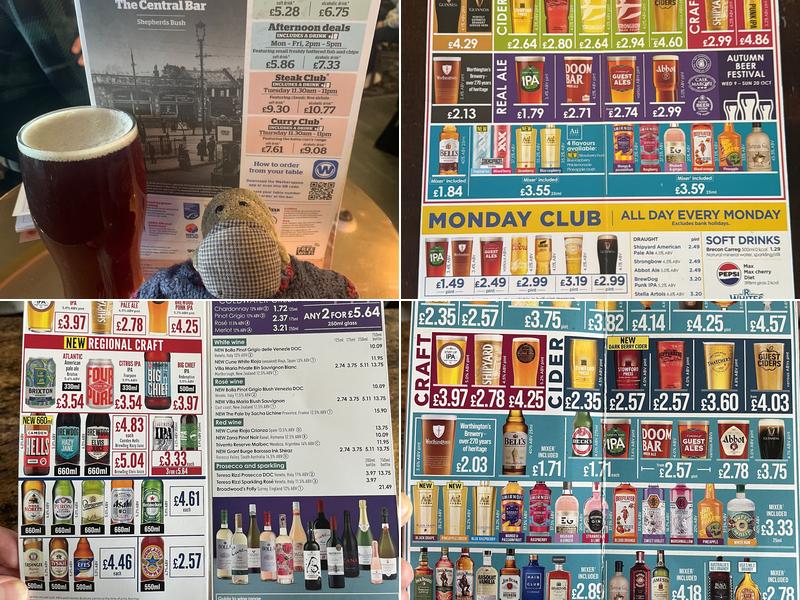 The Central Bar - JD Wetherspoon Menu