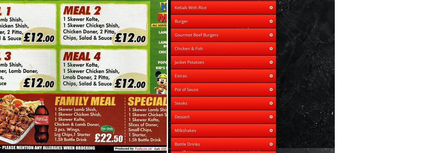 Kebab Time Wallington Menu