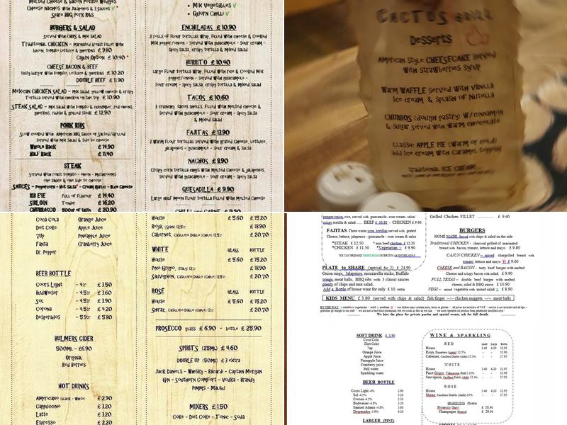 Cactus Grill Menu