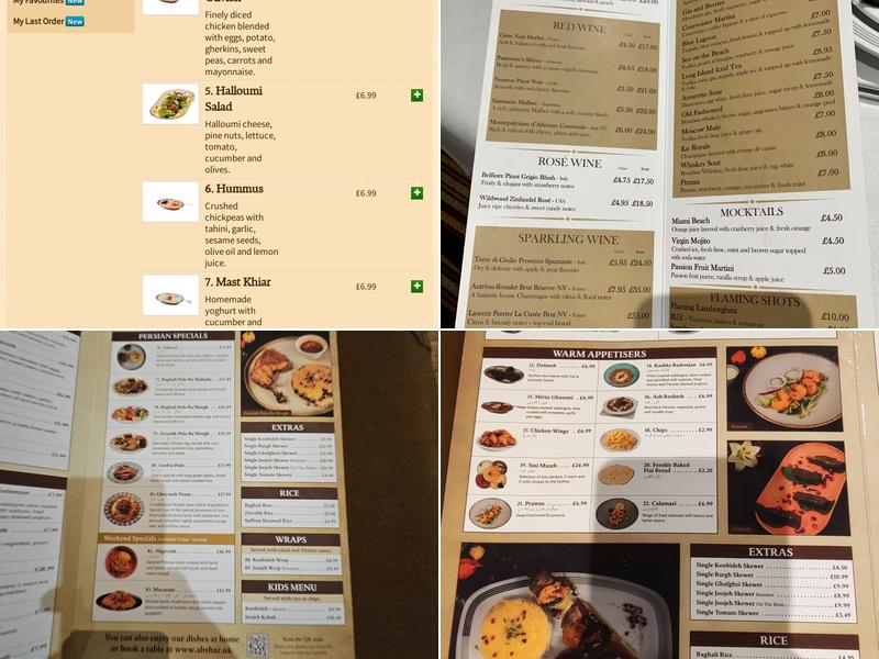 Abshar Restaurant (Croydon) Menu