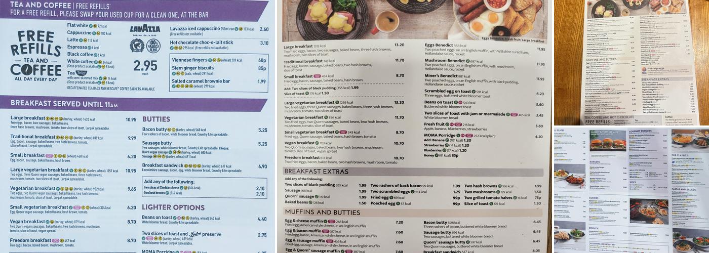 The Red Lion - JD Wetherspoon Menu