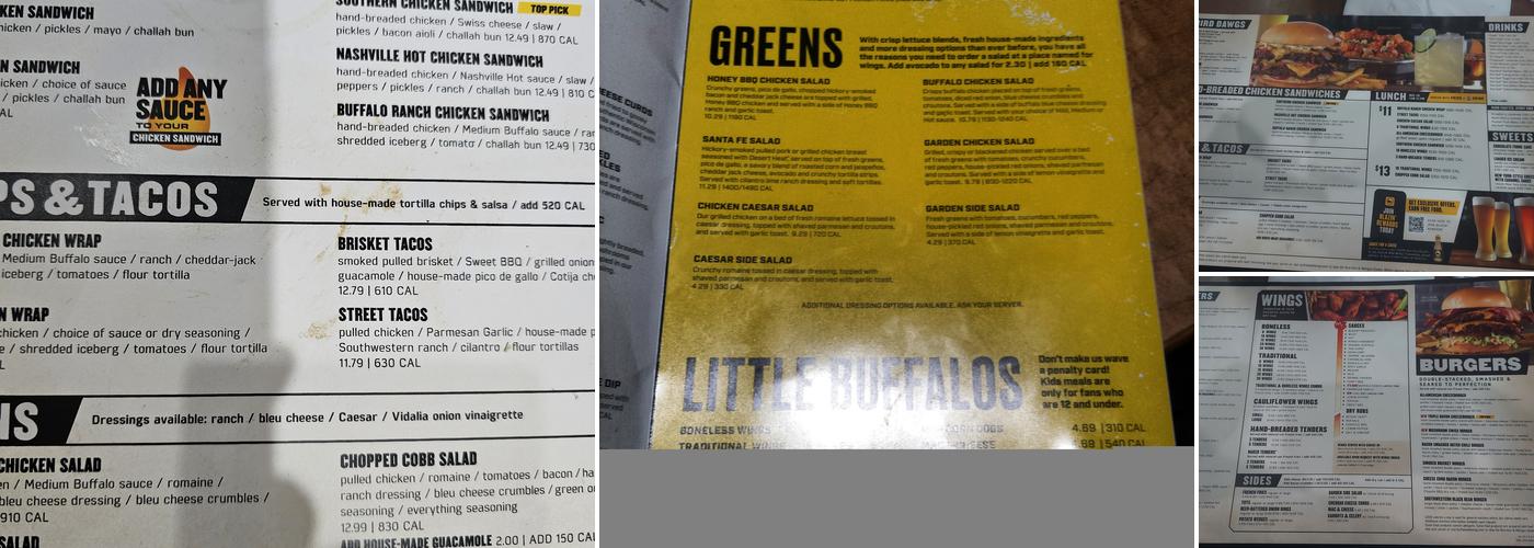 Buffalo Wild Wings Menu