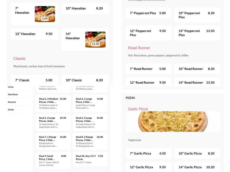 Newyork Pizza Menu