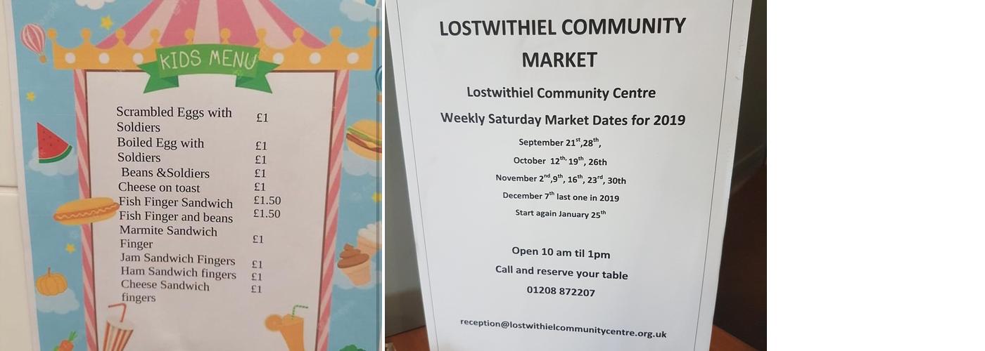 The garden cafe... Lostwithiel Community Centre Menu