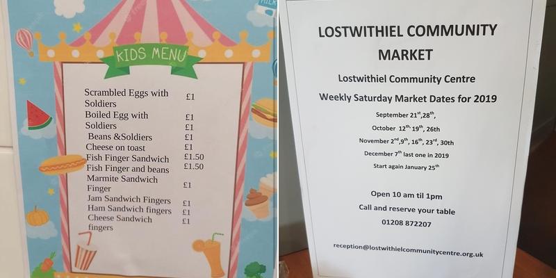 The garden cafe... Lostwithiel Community Centre Menu