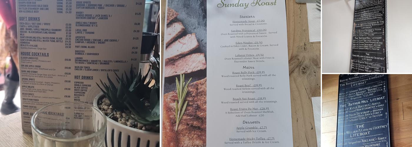 Sam's On The Beach Menu