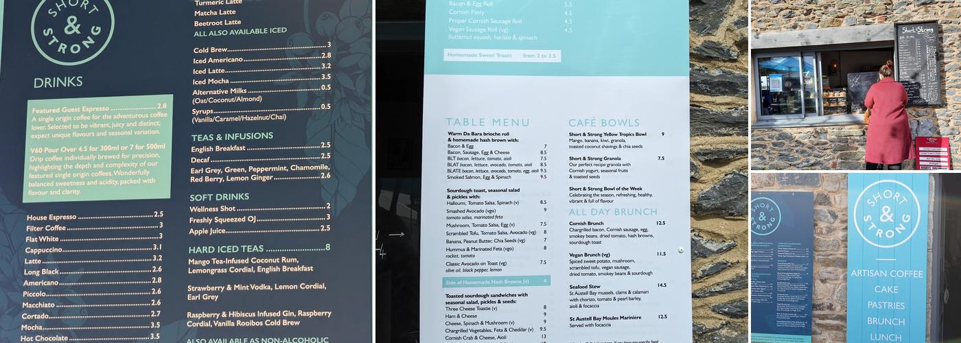 Short & Strong Cafe & Deli Menu