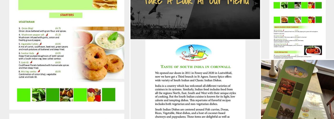 Sunny Spice Menu