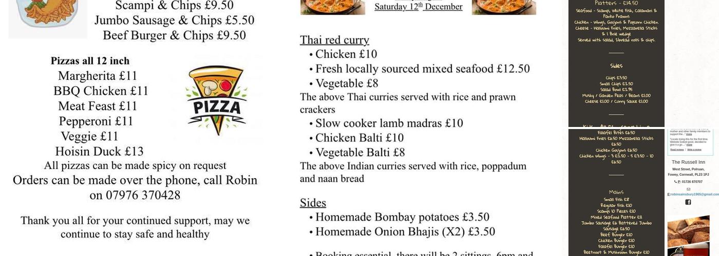 The Russell Inn Menu