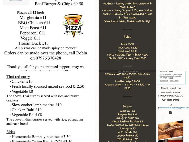 The Russell Inn Menu