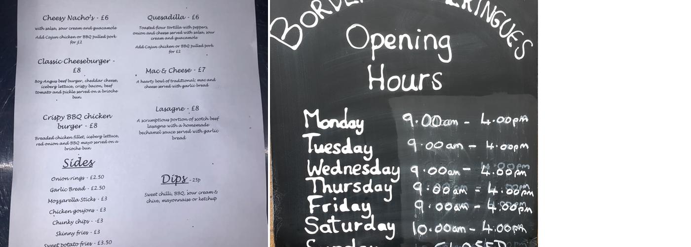 Border Meringues Menu