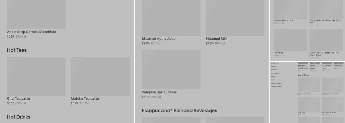 Starbucks Coffee Company Menu