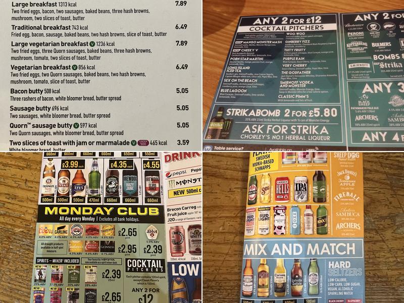 The Central Bar - JD Wetherspoon Menu