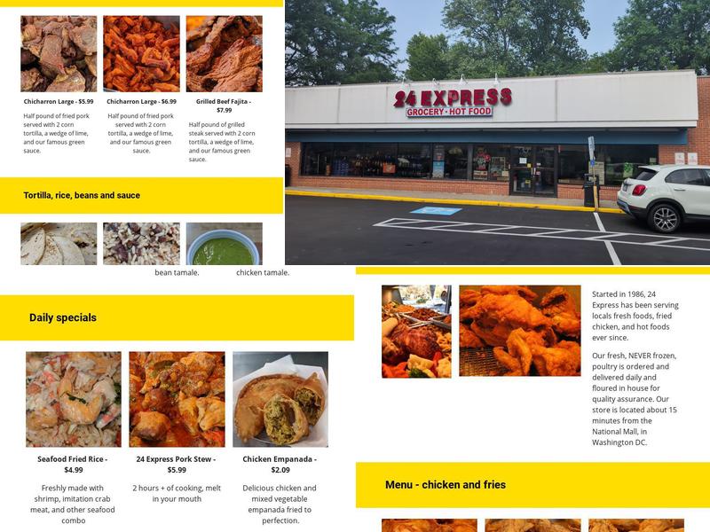 24 Express Food Store Menu