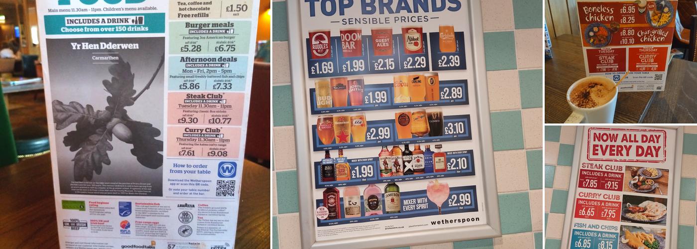 Yr Hen Dderwen - JD Wetherspoon Menu