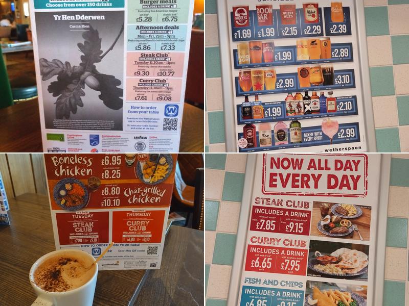 Yr Hen Dderwen - JD Wetherspoon Menu