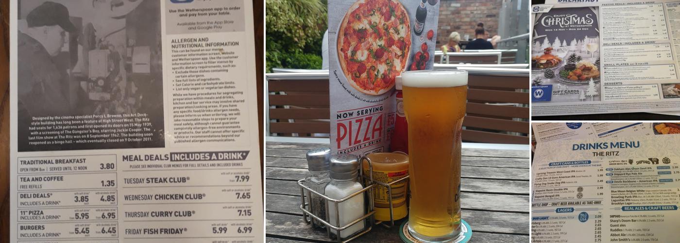 The Ritz - JD Wetherspoon Menu