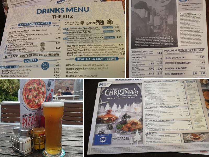 The Ritz - JD Wetherspoon Menu