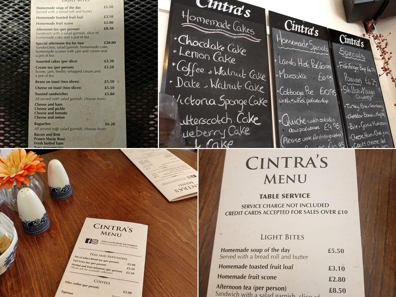 Cintra's Tearoom Menu