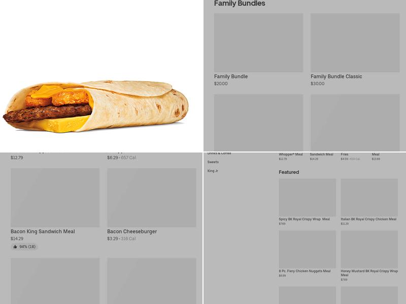Burger King Menu