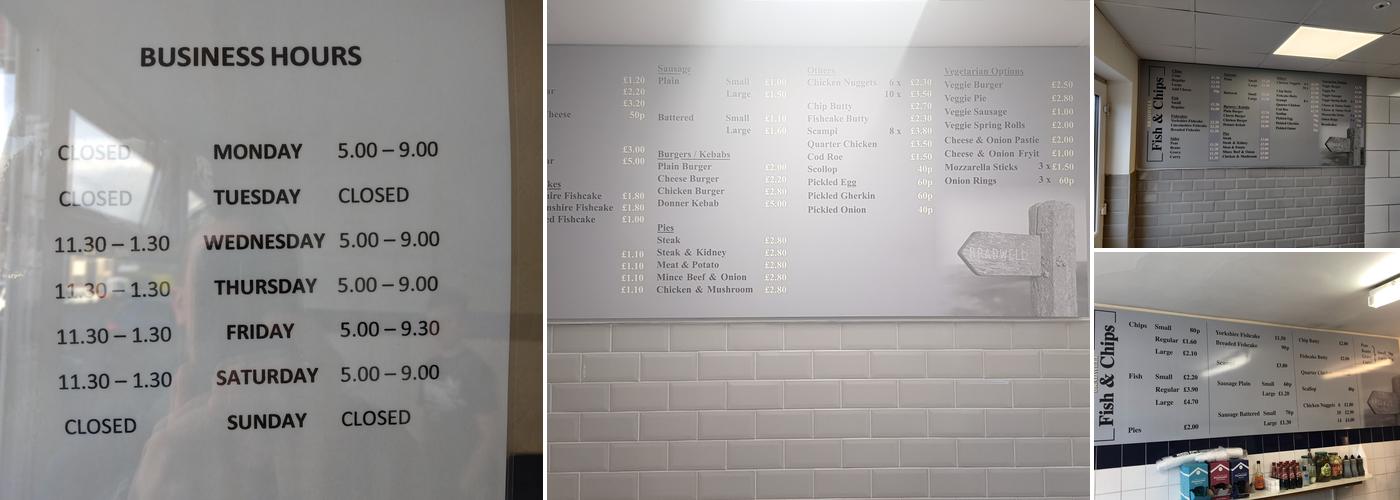 Bradwell Fisheries Menu