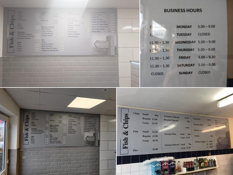 Bradwell Fisheries Menu